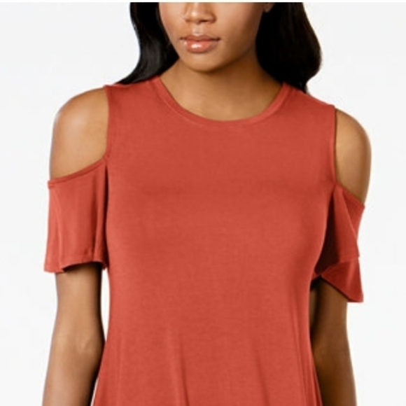 STYLE & CO SIZE M PETITE COLD SHOULDER DRESS SPRING SUMMER MIDI - Picture 3 of 6